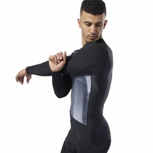 Koszulki Męskie Reebok One Series Training Compression Czarne PL 89DUOFQ